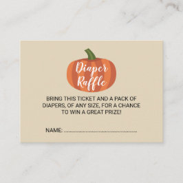 Pumpkin Baby Shower Rustic Diaper Raffle Biljett