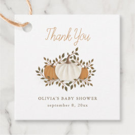 Pumpkin Baby Shower Rustic Orange Tack Gåvor Etiketter