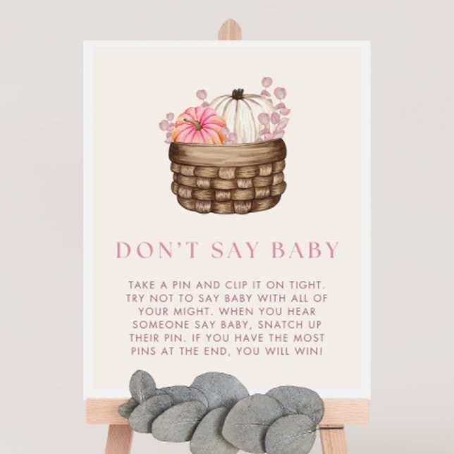 Pumpkin Baby Shower Säg inte Baby-spelsignatur Poster (Skapare uppladdad)