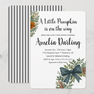 Pumpkin Baby Shower Scallop Kant-inbjudan Inbjudningar