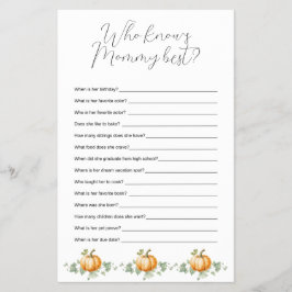 Pumpkin Baby Shower som känner Mammans bästa spel Flygblad