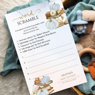 Pumpkin Baby Shower-spel för ord--skammusslor för