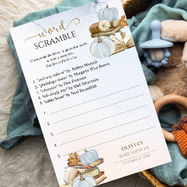 Pumpkin Baby Shower-spel för ord--skammusslor för