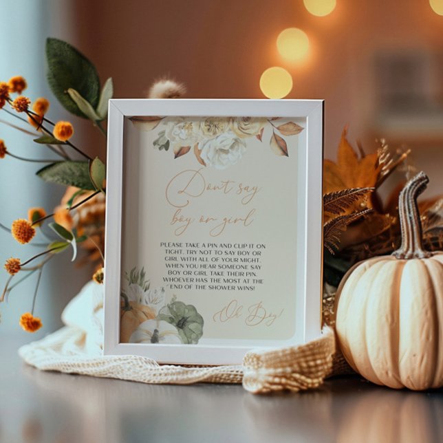 Pumpkin Baby Shower-spelsignatur Poster (Skapare uppladdad)