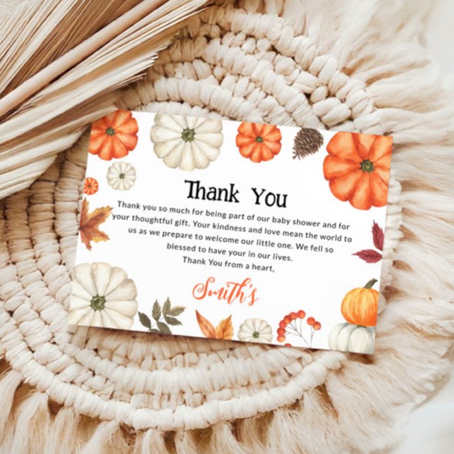 Pumpkin Baby Shower Tack Kort (Skapare uppladdad)