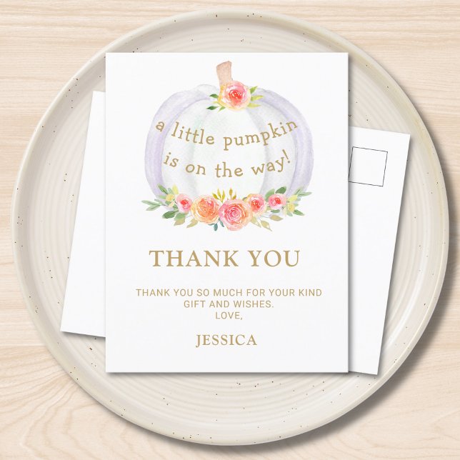 Pumpkin Baby Shower Tack vykort (Skapare uppladdad)