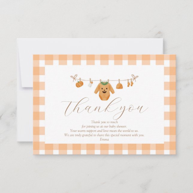 Pumpkin Baby Shower - tackkort Tack Kort (Framsida)