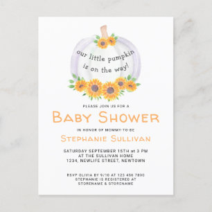 Pumpkin Baby Shower-vykort för inbjudan Vykort