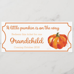 Pumpkin baby-varningen Biljett Grandchild Meddelande