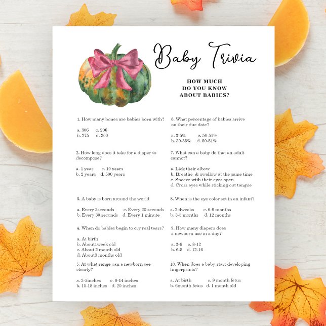 Pumpkin babydusch Baby trivia-spel (Skapare uppladdad)