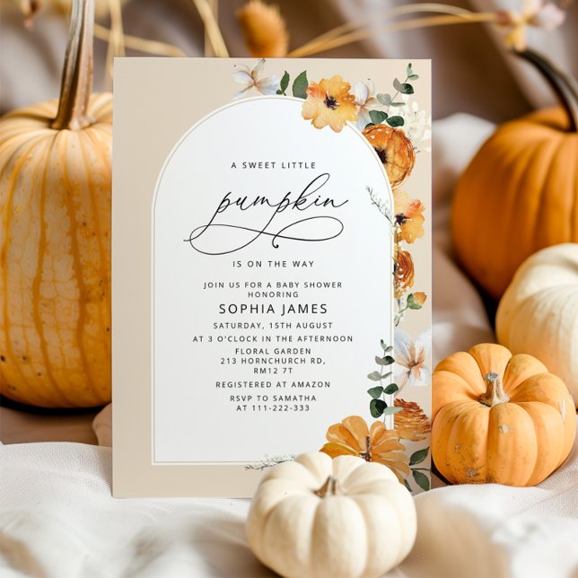 Pumpkin babydusch flicka dusch inbjudningar (Skapare uppladdad)