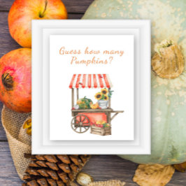 Pumpkin babydusch Gissa hur många pumpor Poster