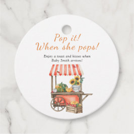 Pumpkin-babydusch - lägg av när hon poppar gåvor etiketter