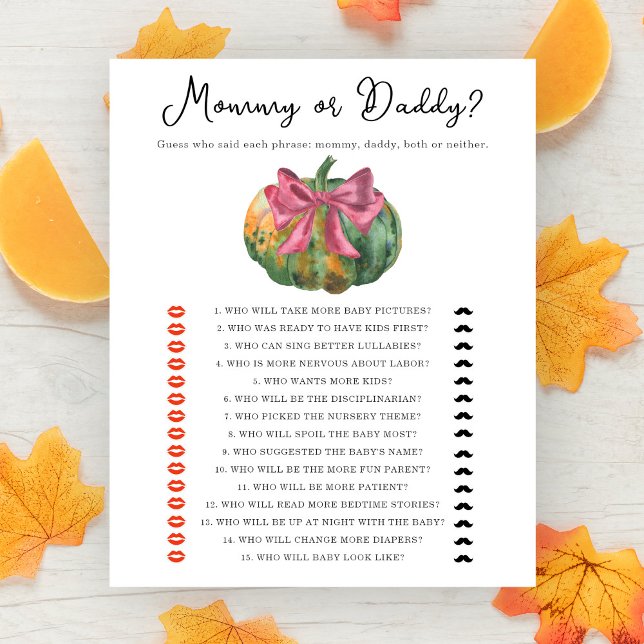 Pumpkin-babydusch-Mamma eller pappa-spel (Skapare uppladdad)