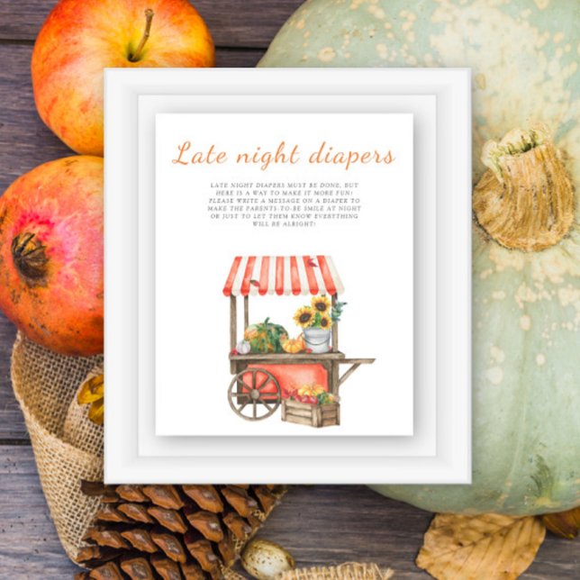 Pumpkin-babydusch - Sent night Diaper-match Poster (Skapare uppladdad)