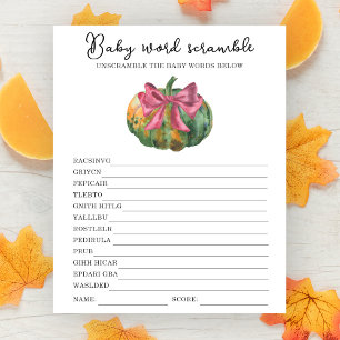 Pumpkin-babyduschen Baby ord-hasardspel