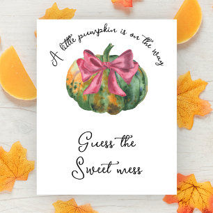 Pumpkin-babyduschen Gissa den söta Poster