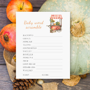 Pumpkin-babyduschen Ord-babyduschspelet