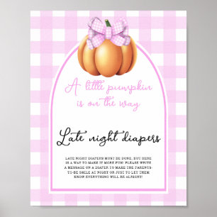 Pumpkin bågdusch babydusch Sent night diables Poster
