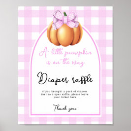 Pumpkin bågdusch för babybabydusch Diaper Raffle-l Poster