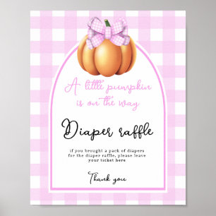 Pumpkin bågdusch för babybabydusch Diaper Raffle-l Poster