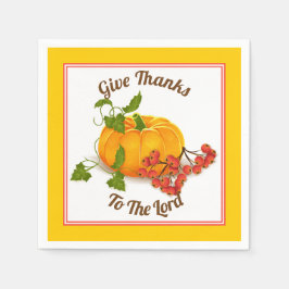 Pumpkin, bär, löv gult fall Thanksgiving Pappersservett