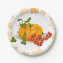 Pumpkin, bär och löv faller Thanksgiving