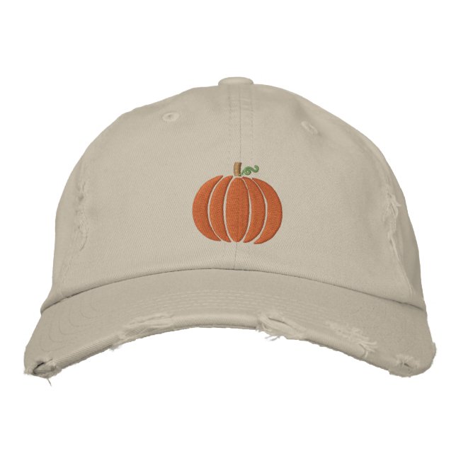 Pumpkin Baseball Cap Broderad Keps (Framsida)