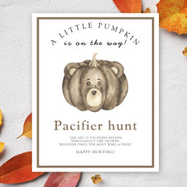 Pumpkin Bear Nappar jagar babyduschspel Poster