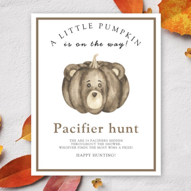 Pumpkin Bear Nappar jagar babyduschspel Poster (Skapare uppladdad)