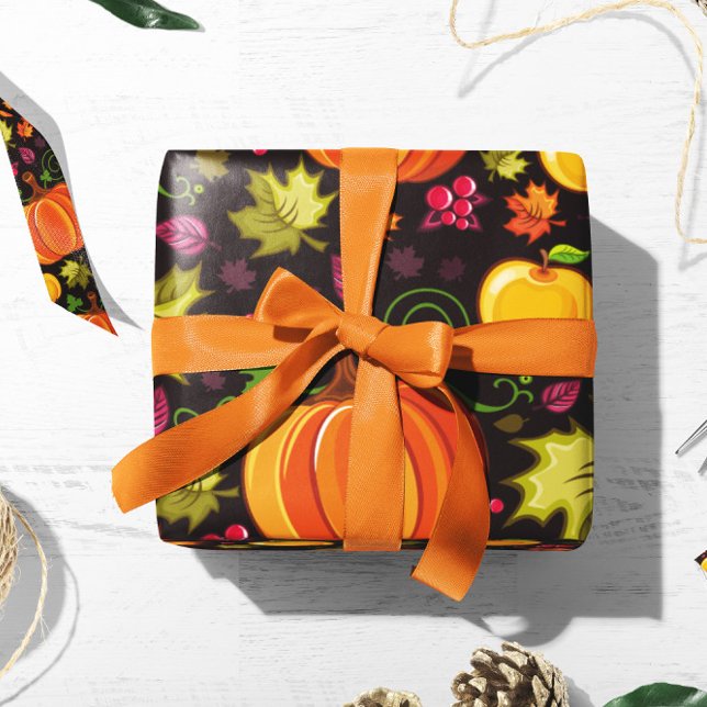 Pumpkin Berry Gift Wrap | Papper för höstgift Presentpapper (Skapare uppladdad)