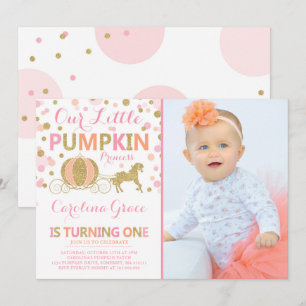 Pumpkin Birthday bjudande Pumpkin Princess Party Inbjudningar