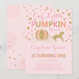 Pumpkin Birthday bjudande Pumpkin Princess Party Inbjudningar
