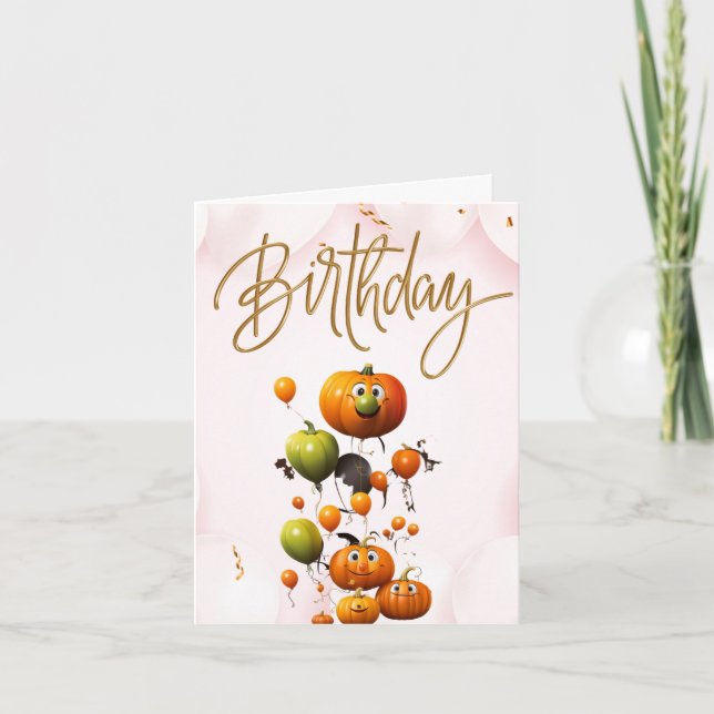 Pumpkin Birthday Delight: Birthday Card Tack Kort (Framsida)