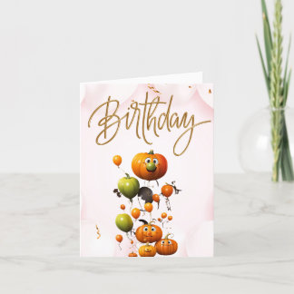 Pumpkin Birthday Delight: Birthday Card Tack Kort
