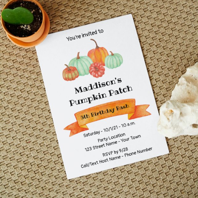 Pumpkin Birthday-inbjudan Inbjudningar (Skapare uppladdad)
