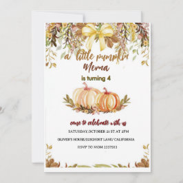 pumpkin Birthday Invitation Editable Digital Down Inbjudningar