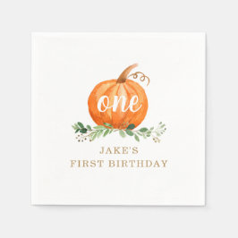 Pumpkin Birthday Napkin any Age Pappersservett