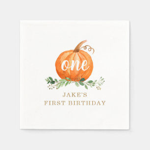 Pumpkin Birthday Napkin any Age Pappersservett
