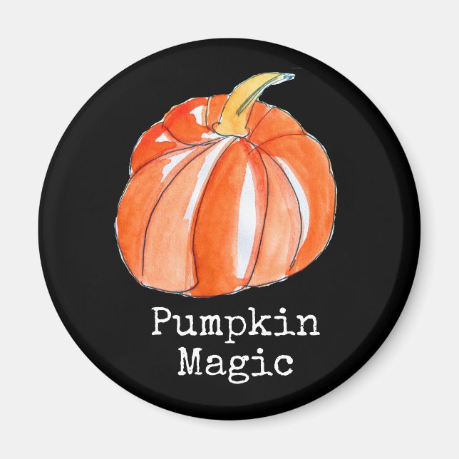 Pumpkin Black and orange Halloween-tema Magnet (Framsidan)