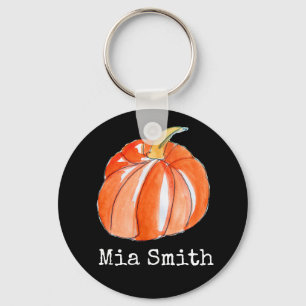 Pumpkin Black and orange Halloween-tema Nyckelring