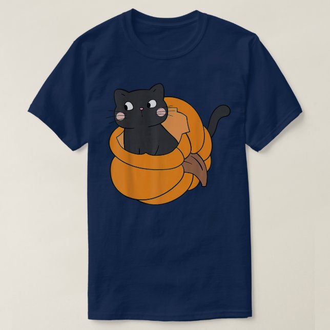 Pumpkin Black Cat Fall Autumn Thanksgiving Cats Lo T Shirt (Design framsida)