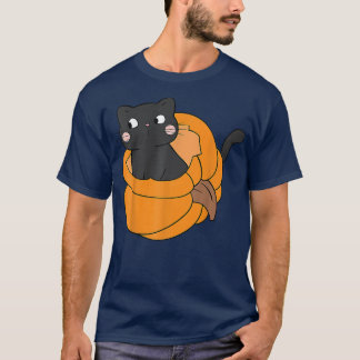 Pumpkin Black Cat Fall Autumn Thanksgiving Cats Lo T Shirt