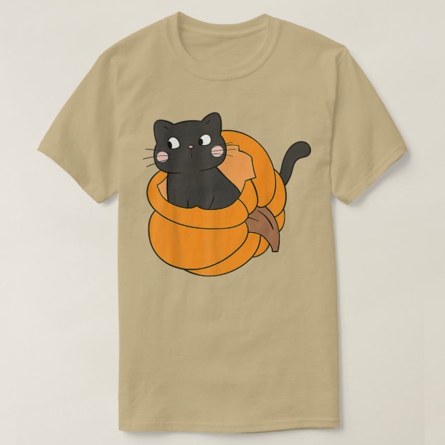 Pumpkin Black Cat Fall Autumn Thanksgiving Cats Lo T Shirt (Design framsida)