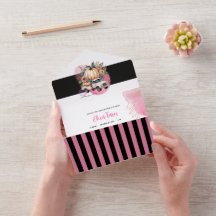 Pumpkin Black Rosa Blommigt Lastbil Baby Shower Ga