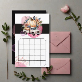 Pumpkin Black Rosa Blommigt Lastbil Baby Shower Ga