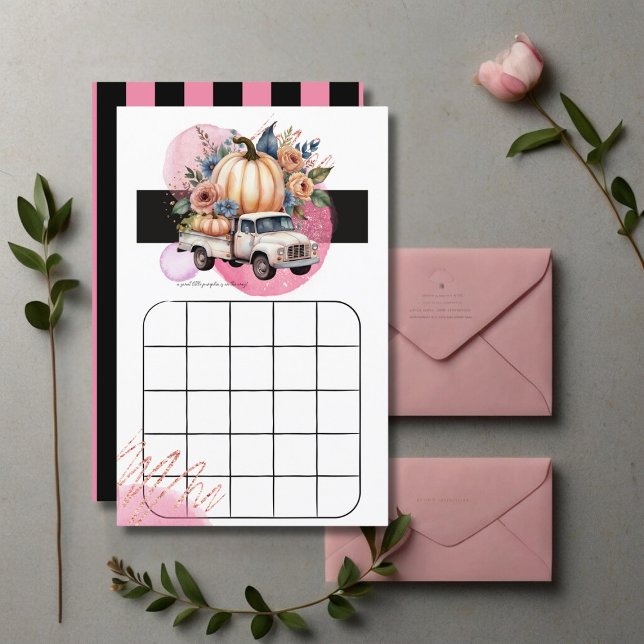 Pumpkin Black Rosa Blommigt Lastbil Baby Shower Ga (Skapare uppladdad)