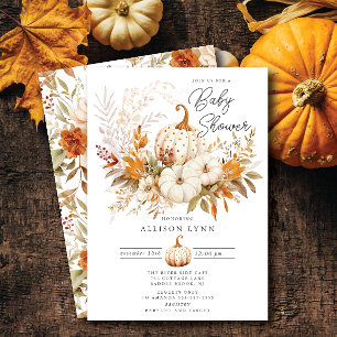 Pumpkin Blommar Baby Shower Inbjudningar