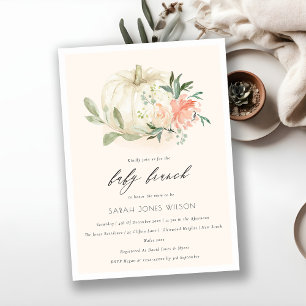 Pumpkin Blommigt Baby Brunch Shower Inbjudan