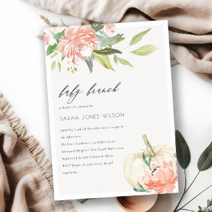 Pumpkin Blommigt Baby Brunch Shower Inbjudan